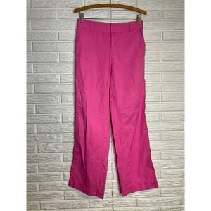Lilly Pulitzer hot pink straight leg pants 100% cotton women's size 2